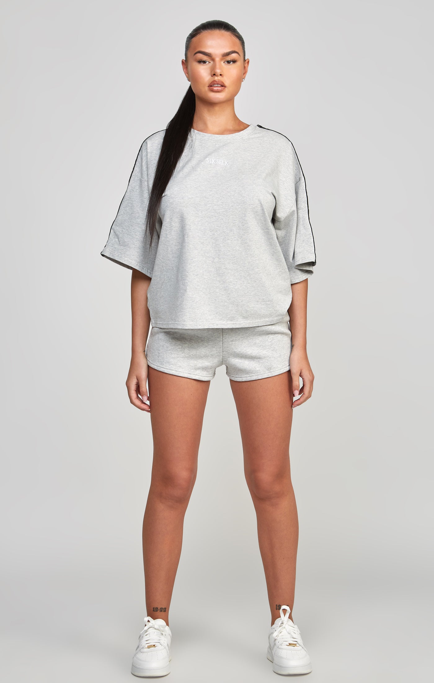 Grey Taped Crop T-Shirt (1)