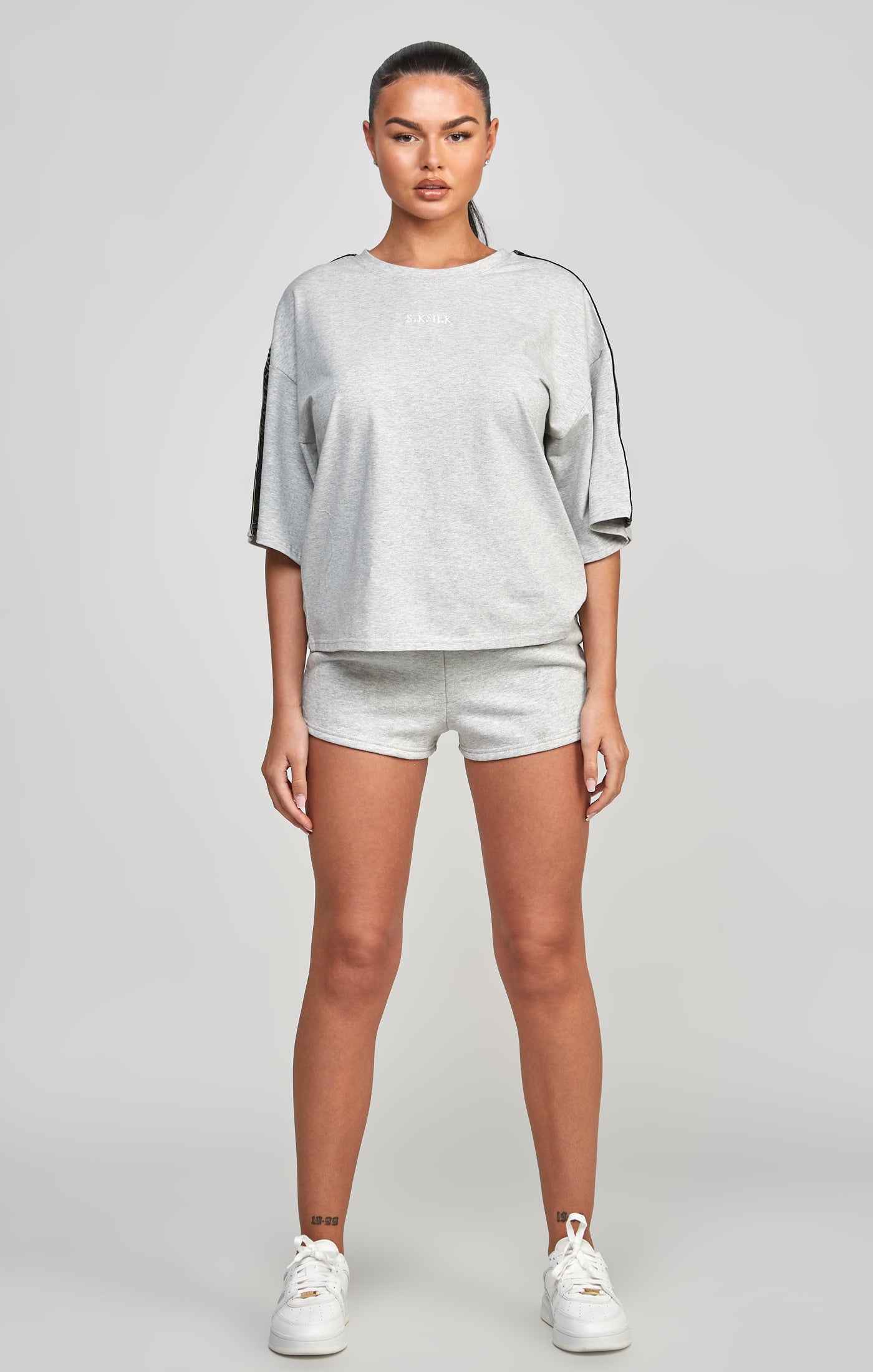 Grey Taped Crop T-Shirt (4)