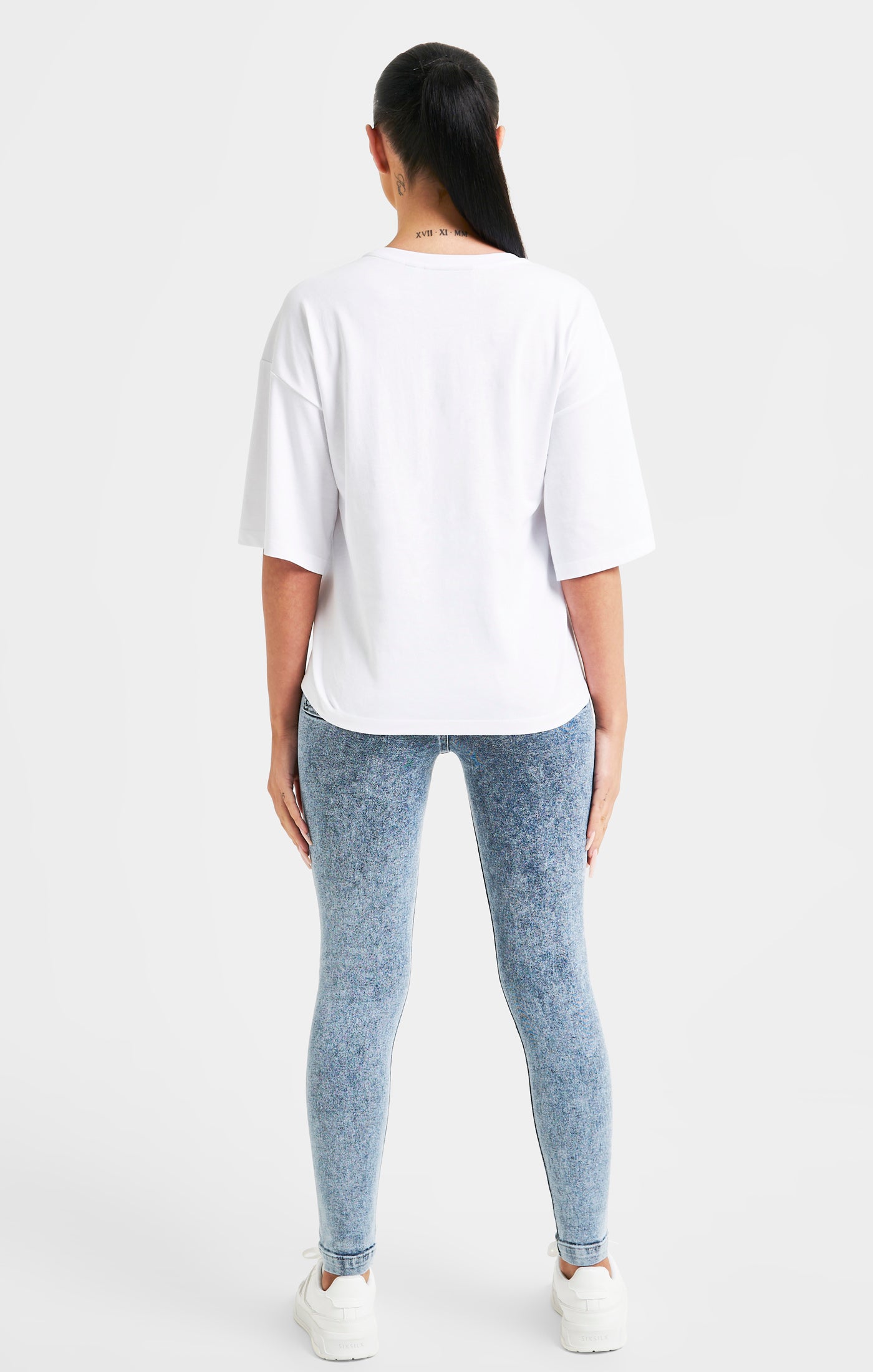 White Sparkle Boxy Crop T-Shirt (4)