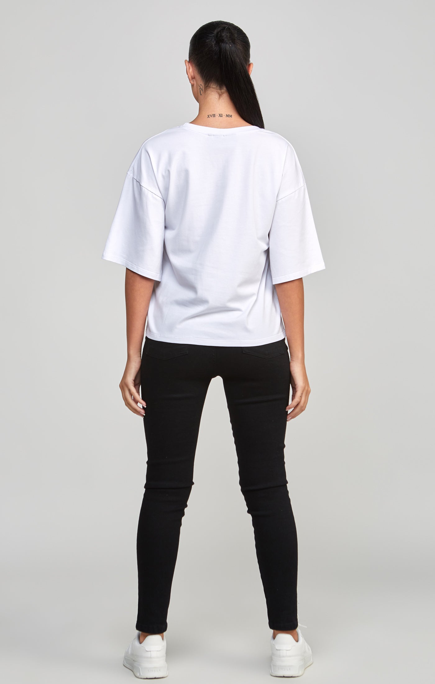 White Varsity Crop T-Shirt (4)